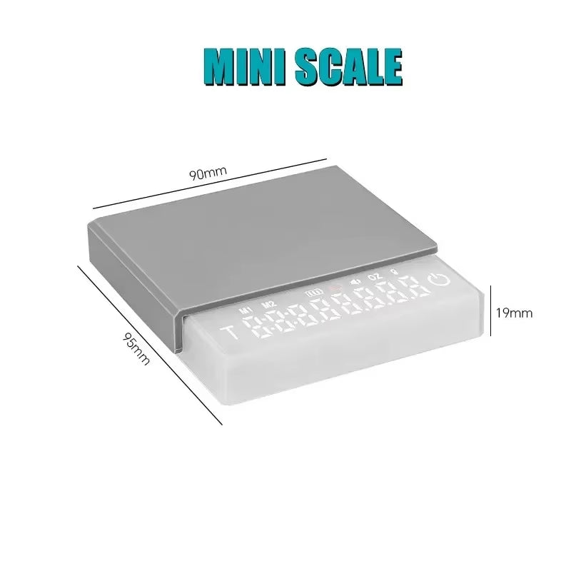 Mini Electronic Coffee Scale Smart Powder Water Ratio USB Silicone Pad High Quality Precision Professional Kitchen Coffee Tools