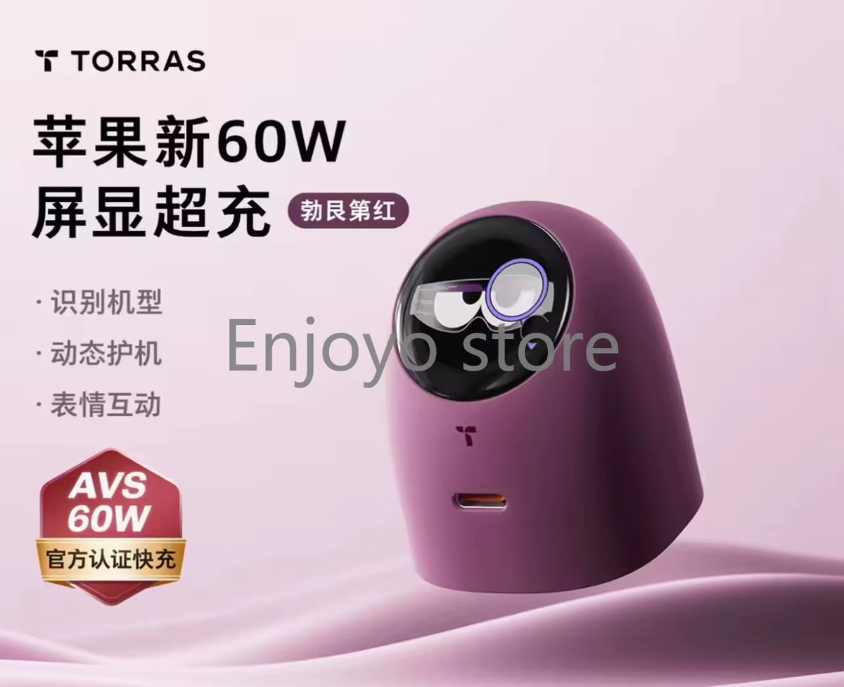 NEW 2026 Torras 60W AVS Certified Fast Charger Type C Charging Kit Digital Screen Display Charger Compatible for Iphone Serious