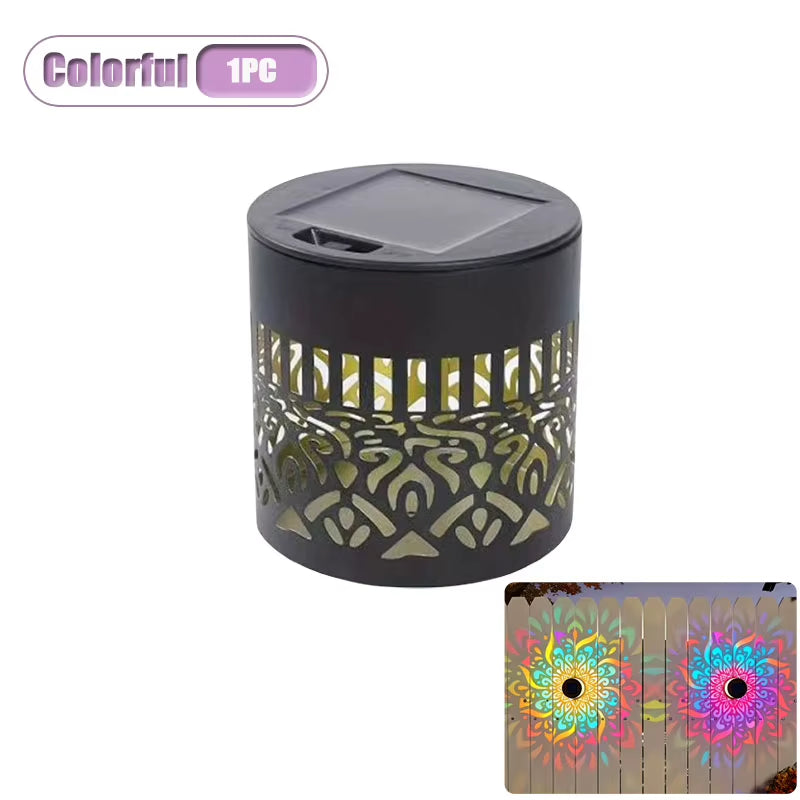 1/4Pcs Solar Powered Flower Wall Lamp Sunflower Design Mandala Pattern Outdoor Waterproof Garden Decor for Fence Patio