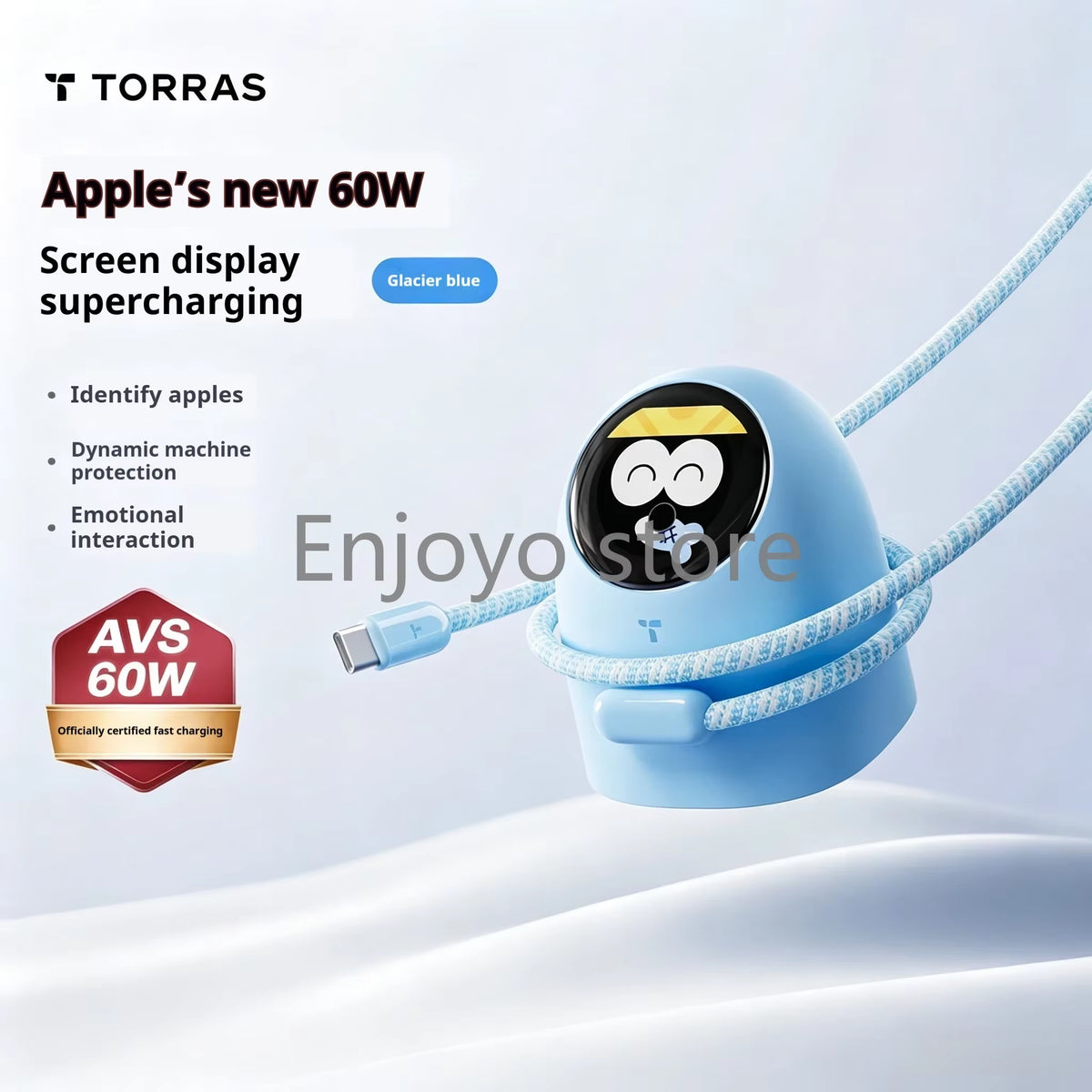 NEW 2026 Torras 60W AVS Certified Fast Charger Type C Charging Kit Digital Screen Display Charger Compatible for Iphone Serious