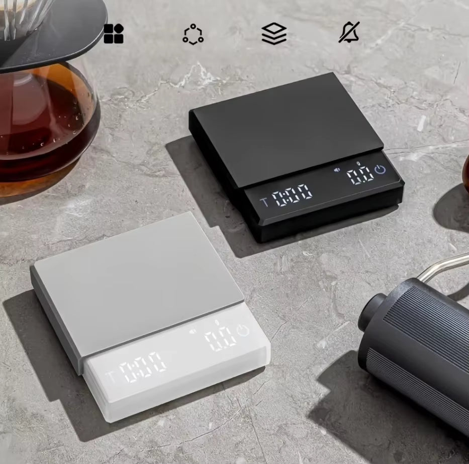 Mini Electronic Coffee Scale Smart Powder Water Ratio USB Silicone Pad High Quality Precision Professional Kitchen Coffee Tools