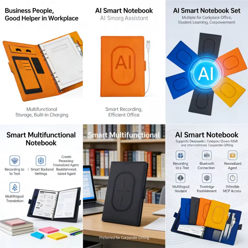 AI Intelligent Notebook 8GB Supports WIFI Bluetooth Recording Text Input Meeting Minutes Translation and Multilingual Learning