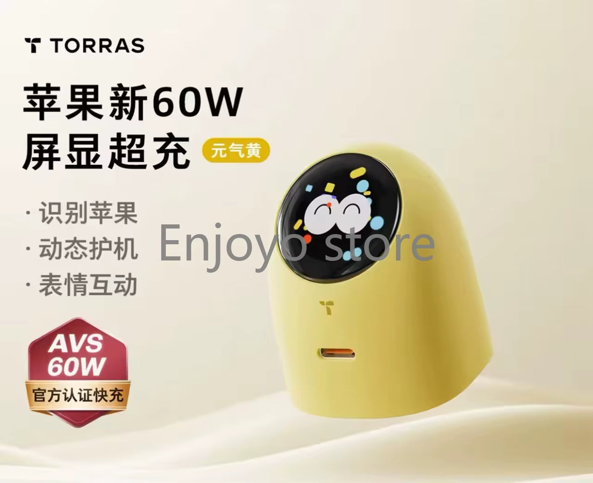 NEW 2026 Torras 60W AVS Certified Fast Charger Type C Charging Kit Digital Screen Display Charger Compatible for Iphone Serious