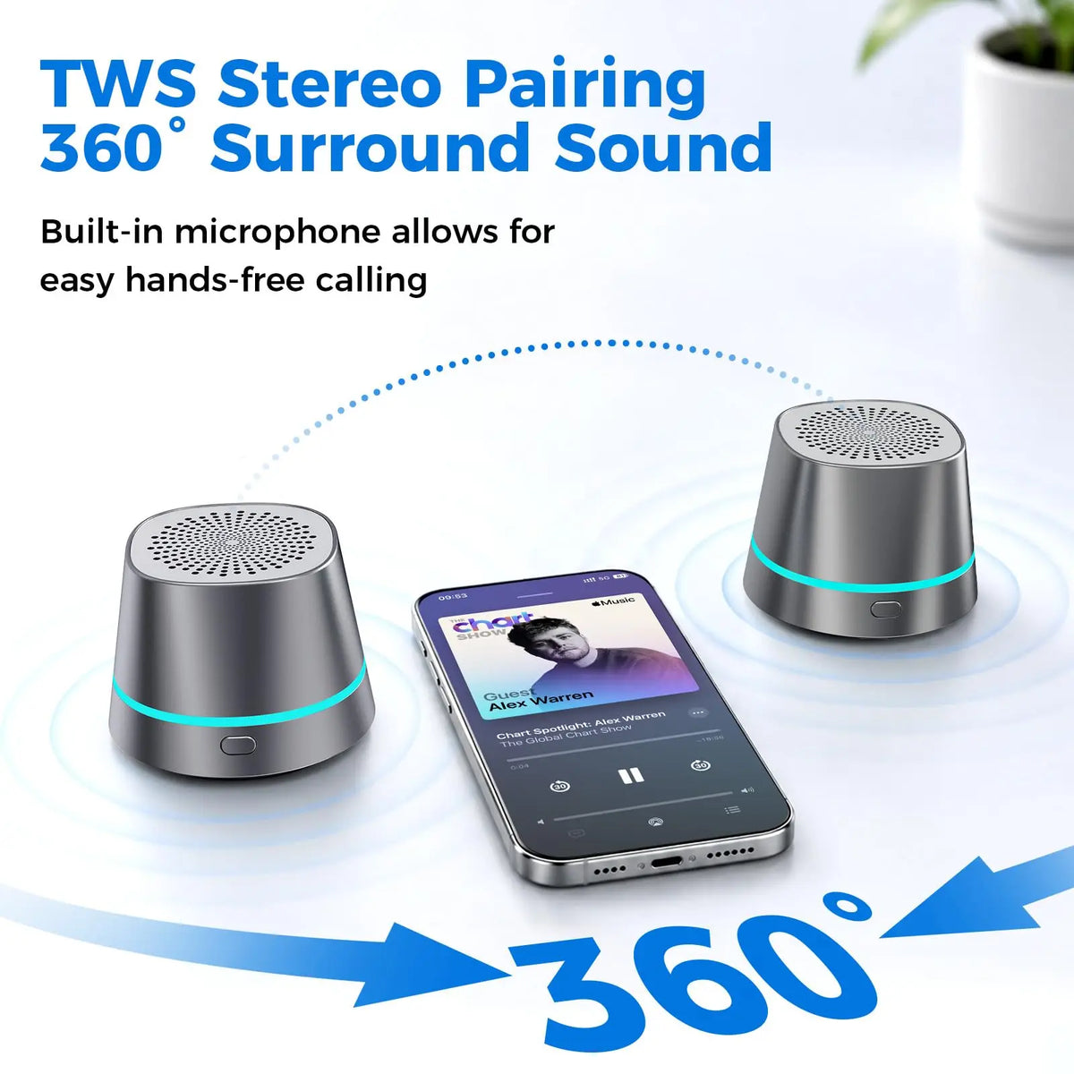 3-In-1 Phone Magnetic Bluetooth Speaker with Wireless Charger 5W Powerful Hifi Mini Bluetooth Speakers with RGB TWS Sound Box