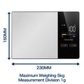 Smart Kitchen Scale Food Calorie Protein Fat Carbs Nutritional Calculator Scales, 11LB / 5Kg Stainless Steel Kitchen Food Scale