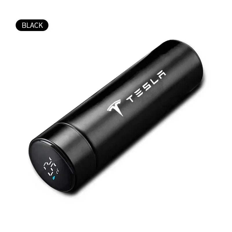 Stainless Steel Portable Smart Thermos Bottle with Temperature Display for Tesla Model X, S, 3, Y Emblem Accessories