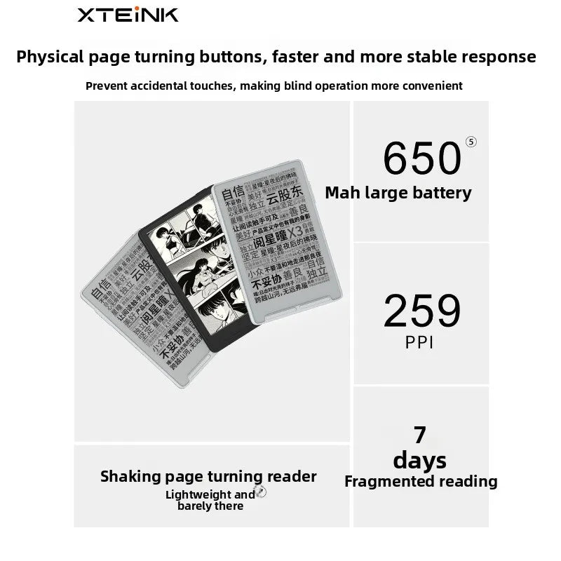 Xteink X3 Magnetic E Ink Pocket Ereader 3.7 Inch Eye Care No Flicker Low Blue Lightportable Phone Back Magsafe Reading Device