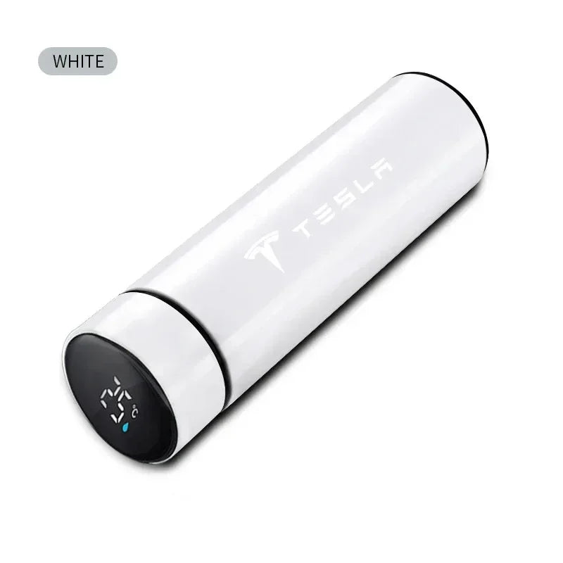 Stainless Steel Portable Smart Thermos Bottle with Temperature Display for Tesla Model X, S, 3, Y Emblem Accessories
