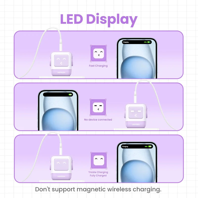 65W Gan Charger Uno Robot Design Quick Charge 4.0 3.0 PPS for Iphone 18 17 Pro Macbook Air Laptop Tablet PD Fast Charger