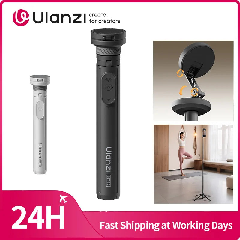 MT-85 Automatic Phone Tripod Magsafe Selfie Stick for Iphone 17 16 15 Pop Open Tripod Floor Stand for Outdoor Travel Vlog