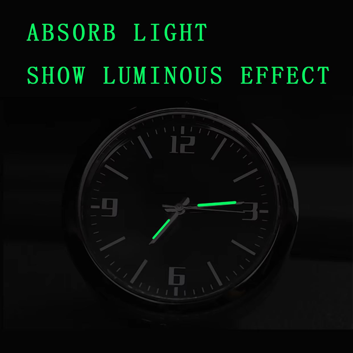 Car Dashboard Clock Waterproof Electronic Quartz Watch Mini Luminous Auto Interior Decoration Stick-On Time Display Accessories