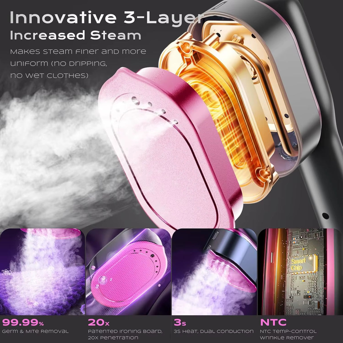 New Clothes Steamer Professional Handheld Garment Steamer Fast Heating Portable Clothes Fabric Vertical Steam Iron Home Travel