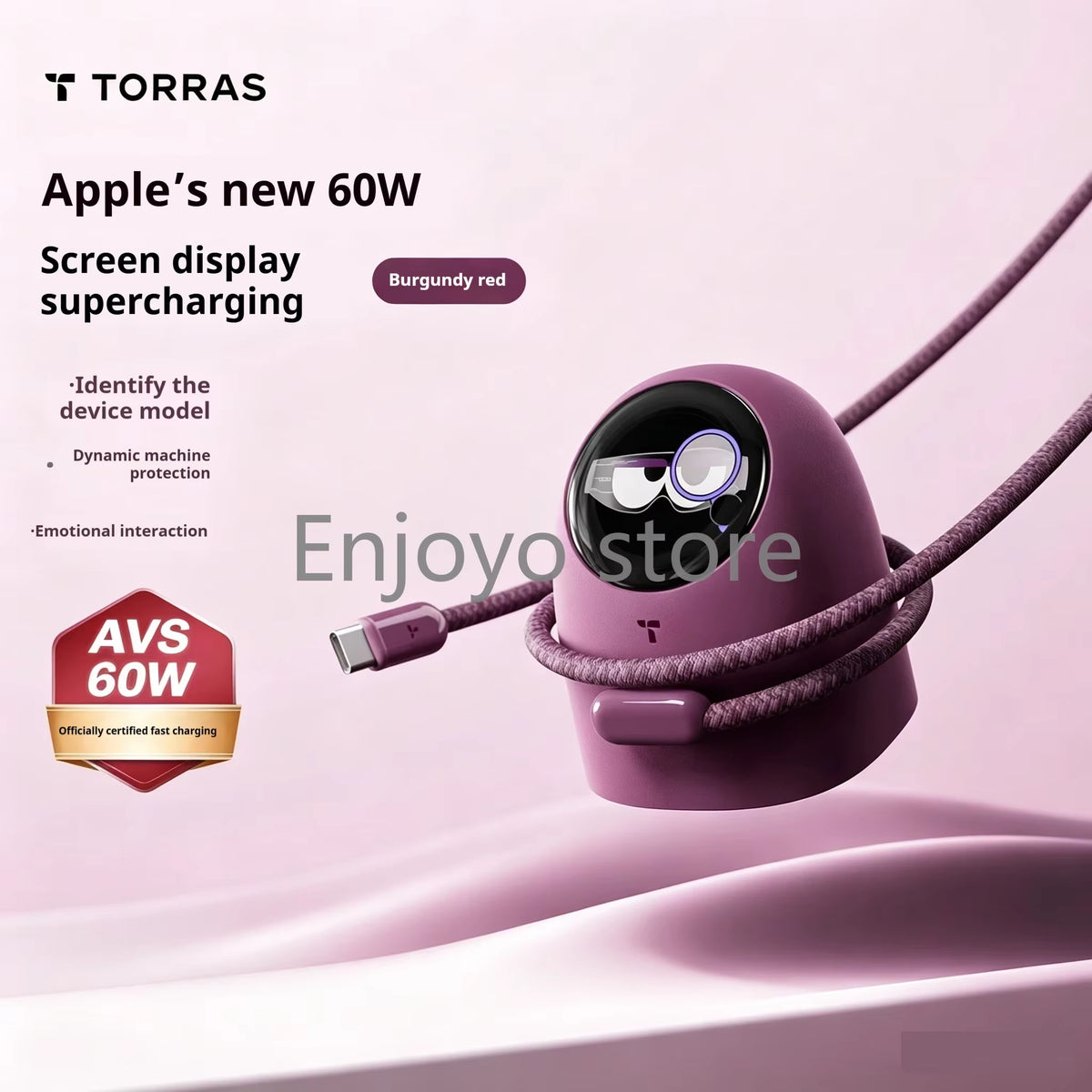 NEW 2026 Torras 60W AVS Certified Fast Charger Type C Charging Kit Digital Screen Display Charger Compatible for Iphone Serious