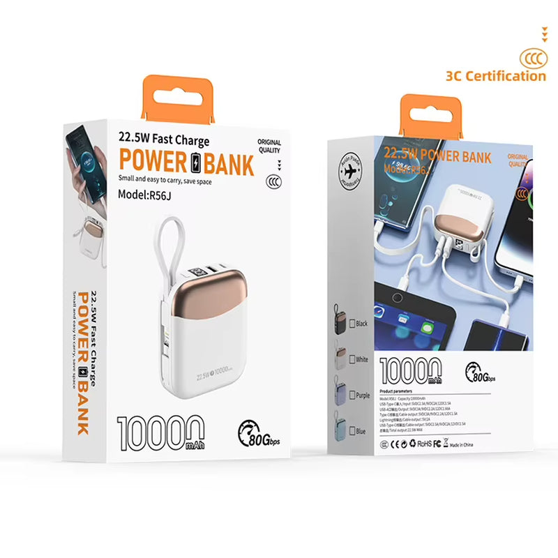 10000Mah Mini Power Bank 66W Fast Charge Portable External Charger for Iphone Xiaomi Huawei Samsung Pocket Travel Use Charger