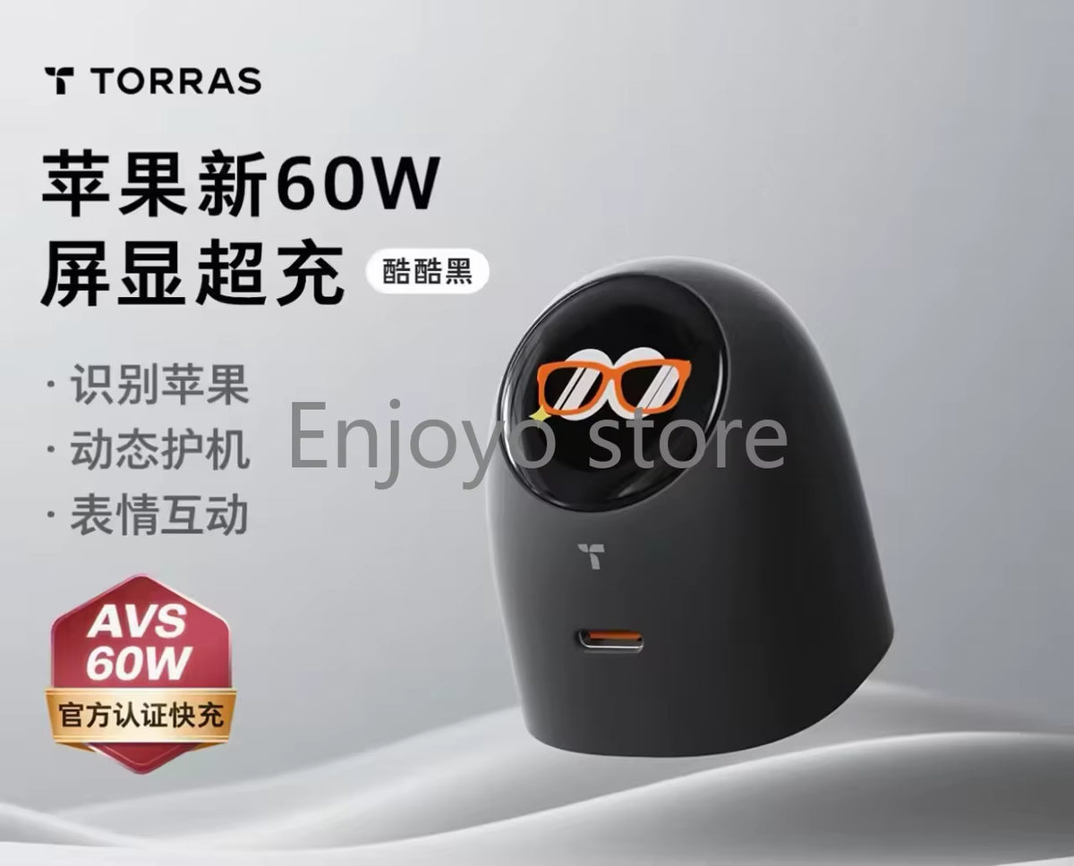 NEW 2026 Torras 60W AVS Certified Fast Charger Type C Charging Kit Digital Screen Display Charger Compatible for Iphone Serious