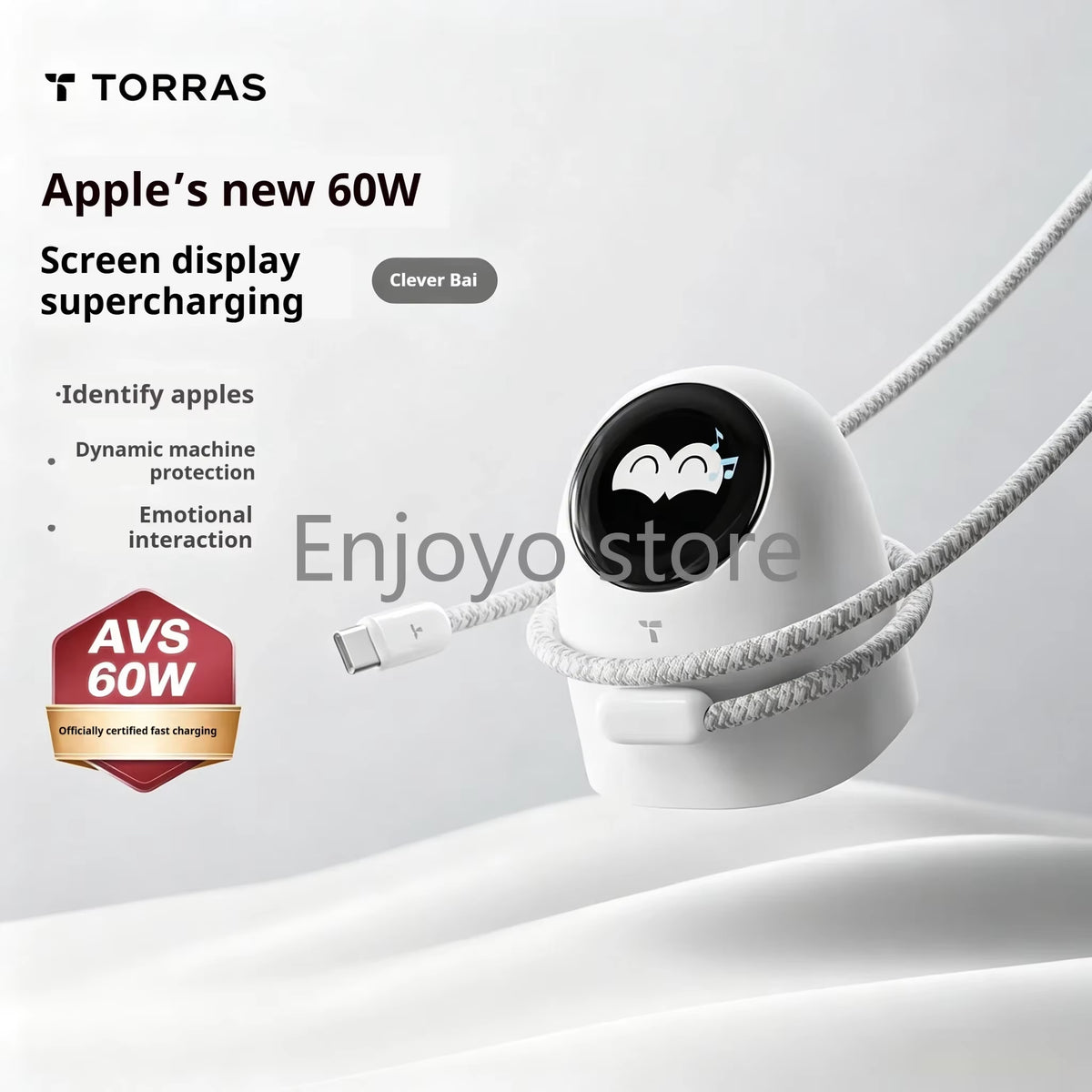 NEW 2026 Torras 60W AVS Certified Fast Charger Type C Charging Kit Digital Screen Display Charger Compatible for Iphone Serious